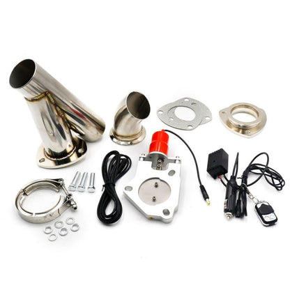 CNSPEED Stainless Steel Car Remote Control Electric Exhaust Valve Pipe Set, Size: 2.5 inch - Exhaust Pipes by buy2fix | Online Shopping UK | buy2fix