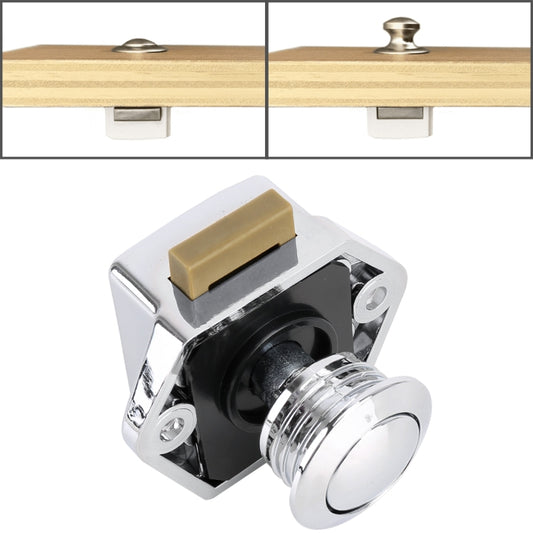 Press Type Drawer Cabinet Catch Latch Release Cupboard Door Stop Drawer Cabinet Locker for RV / Yacht / Furniture(Chrome) - Locks & Hasps by buy2fix | Online Shopping UK | buy2fix