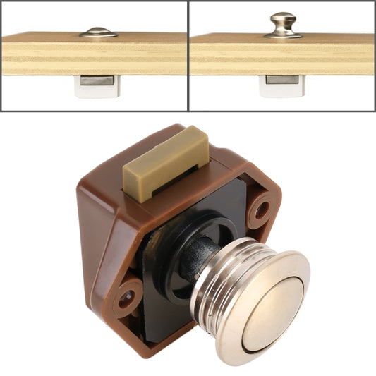 Press Type Drawer Cabinet Catch Latch Release Cupboard Door Stop Drawer Cabinet Locker for RV / Yacht / Furniture(Brown) - Locks & Hasps by buy2fix | Online Shopping UK | buy2fix