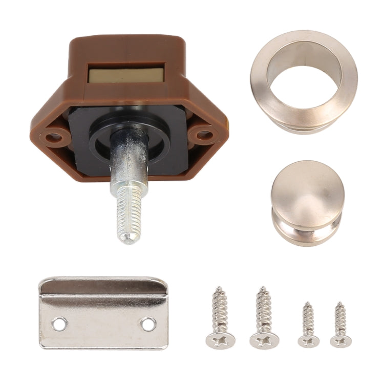 Press Type Drawer Cabinet Catch Latch Release Cupboard Door Stop Drawer Cabinet Locker for RV / Yacht / Furniture(Brown) - Locks & Hasps by buy2fix | Online Shopping UK | buy2fix