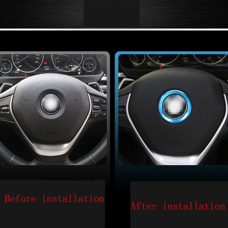 Aluminium Alloy Steering Wheel Decoration Ring Cover Sticker for BMW(Blue) by buy2fix