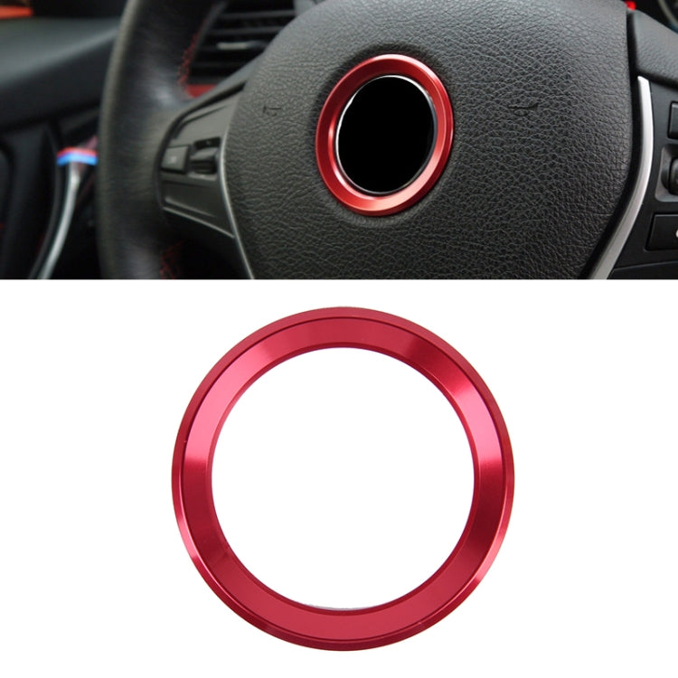 Aluminium Alloy Steering Wheel Decoration Ring Cover Sticker for BMW(Red) by buy2fix