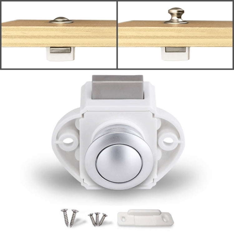 Press Type Drawer Cabinet Catch Latch Release Cupboard Door Stop Drawer Cabinet Locker for RV / Yacht / Furniture(White) - Locks & Hasps by buy2fix | Online Shopping UK | buy2fix