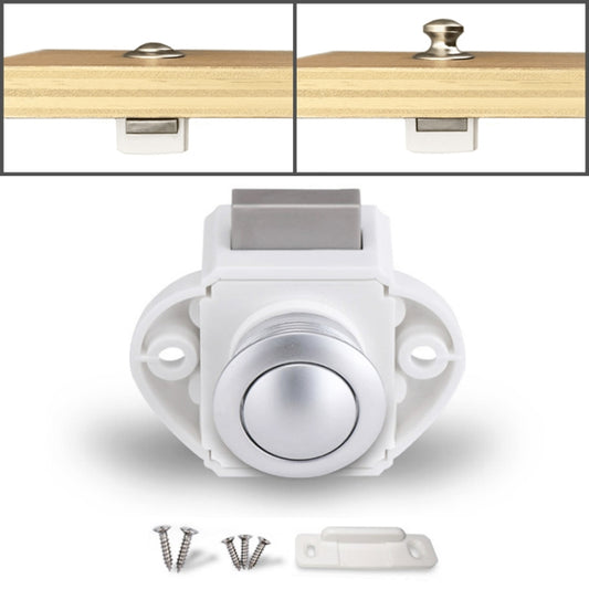 Press Type Drawer Cabinet Catch Latch Release Cupboard Door Stop Drawer Cabinet Locker for RV / Yacht / Furniture(White) - Locks & Hasps by buy2fix | Online Shopping UK | buy2fix
