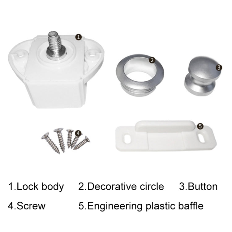 Press Type Drawer Cabinet Catch Latch Release Cupboard Door Stop Drawer Cabinet Locker for RV / Yacht / Furniture(White) - Locks & Hasps by buy2fix | Online Shopping UK | buy2fix