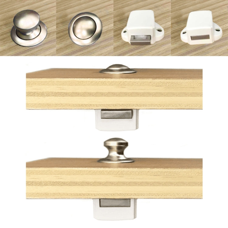 Press Type Drawer Cabinet Catch Latch Release Cupboard Door Stop Drawer Cabinet Locker for RV / Yacht / Furniture(Nickel) - Locks & Hasps by buy2fix | Online Shopping UK | buy2fix