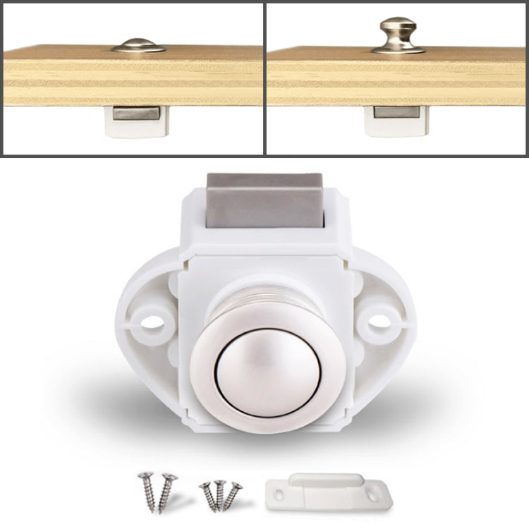 Press Type Drawer Cabinet Catch Latch Release Cupboard Door Stop Drawer Cabinet Locker for RV / Yacht / Furniture(White) - Locks & Hasps by buy2fix | Online Shopping UK | buy2fix