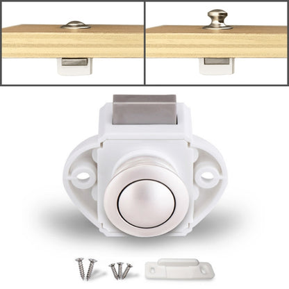 Press Type Drawer Cabinet Catch Latch Release Cupboard Door Stop Drawer Cabinet Locker for RV / Yacht / Furniture(White) - Locks & Hasps by buy2fix | Online Shopping UK | buy2fix