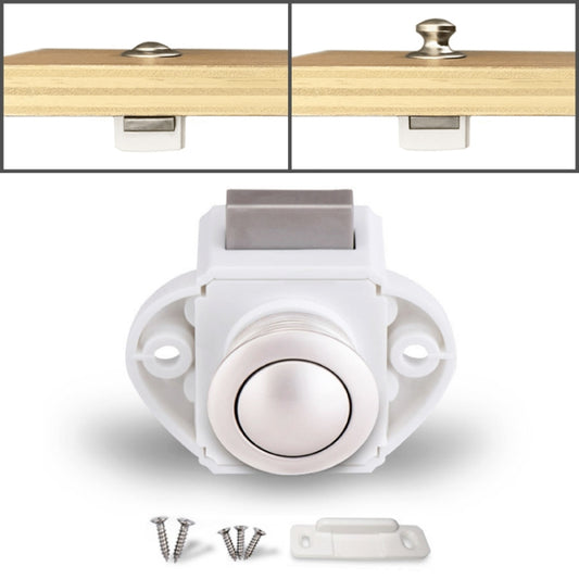 Press Type Drawer Cabinet Catch Latch Release Cupboard Door Stop Drawer Cabinet Locker for RV / Yacht / Furniture(White) - Locks & Hasps by buy2fix | Online Shopping UK | buy2fix