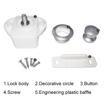 Press Type Drawer Cabinet Catch Latch Release Cupboard Door Stop Drawer Cabinet Locker for RV / Yacht / Furniture(White) - Locks & Hasps by buy2fix | Online Shopping UK | buy2fix