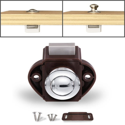 Press Type Drawer Cabinet Catch Latch Release Cupboard Door Stop Drawer Cabinet Locker for RV / Yacht / Furniture(Brown) - Locks & Hasps by buy2fix | Online Shopping UK | buy2fix