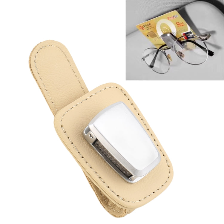Car Multi-functional Sunglasses Clip Holder(Beige) by buy2fix