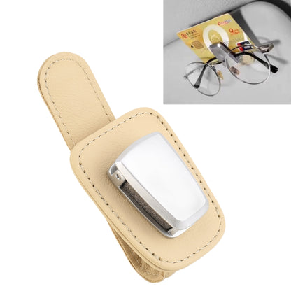 Car Multi-functional Sunglasses Clip Holder(Beige) by buy2fix