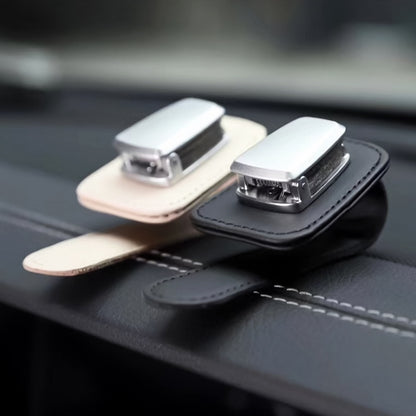 Car Multi-functional Sunglasses Clip Holder(Beige) by buy2fix