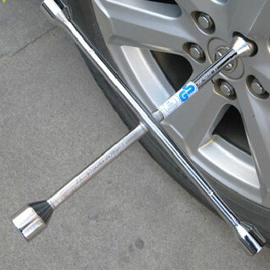 Compact Universal Tire Iron Lug Wrench with 17mm 19mm 21mm 23mm Socket Adapters - Tire Repair & Installation Tools by buy2fix | Online Shopping UK | buy2fix
