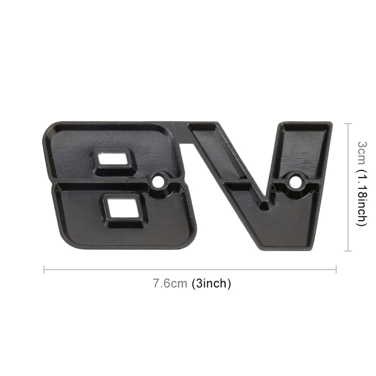 V8 Connect Shape Car Metal Body Decorative Sticker, Size : L (Black) by buy2fix