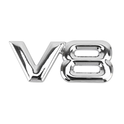 V8 Connect Shape Car Metal Body Decorative Sticker, Size : L (Silver) by buy2fix
