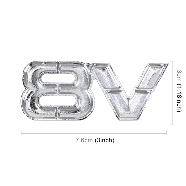 V8 Connect Shape Car Metal Body Decorative Sticker, Size : L (Silver) by buy2fix