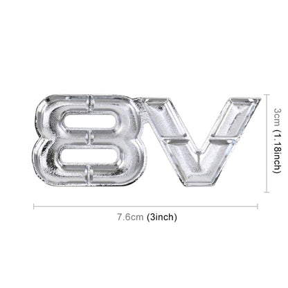 V8 Connect Shape Car Metal Body Decorative Sticker, Size : L (Silver) by buy2fix