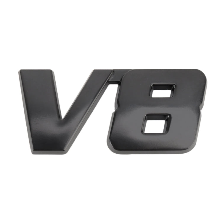 V8 Connect Shape Car Metal Body Decorative Sticker, Size : S (Black) by buy2fix