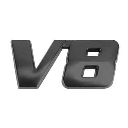 V8 Connect Shape Car Metal Body Decorative Sticker, Size : S (Black) by buy2fix