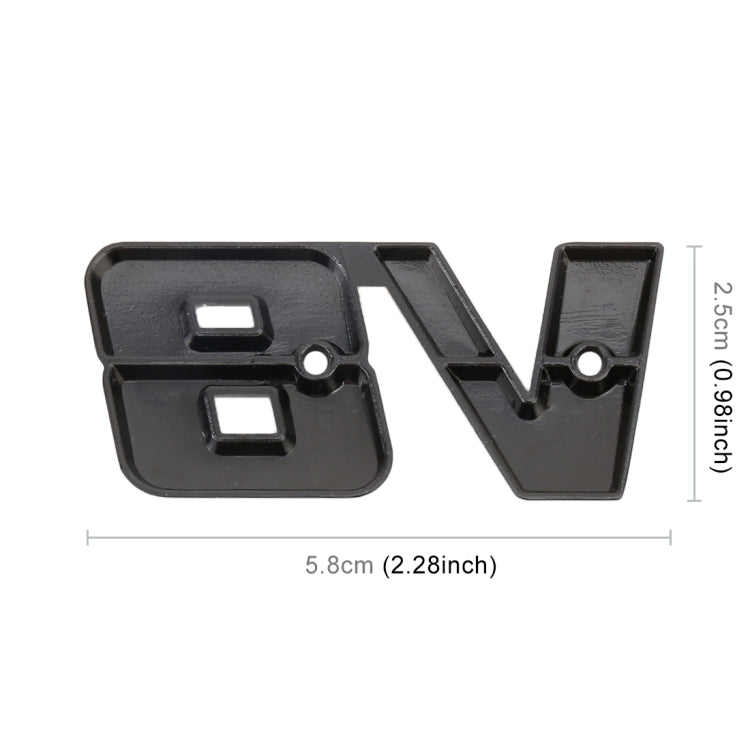 V8 Connect Shape Car Metal Body Decorative Sticker, Size : S (Black) by buy2fix