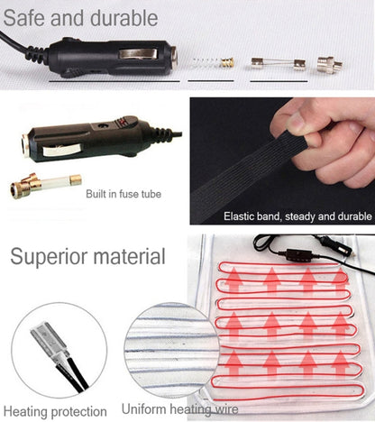 12V Winter Warmer Car Seat Electrical Heating Cushion Pad(Black) by buy2fix