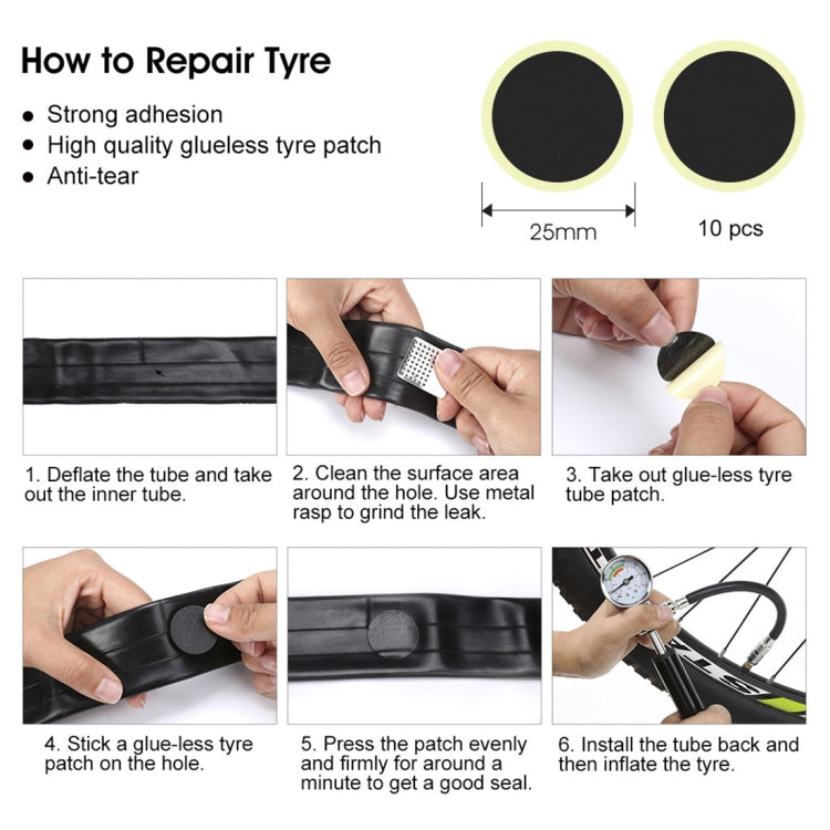 Portable High Pressure Pump Bicycle Pump Mini Mountain Bike Pump + Glue-free Tire Repair Box by buy2fix