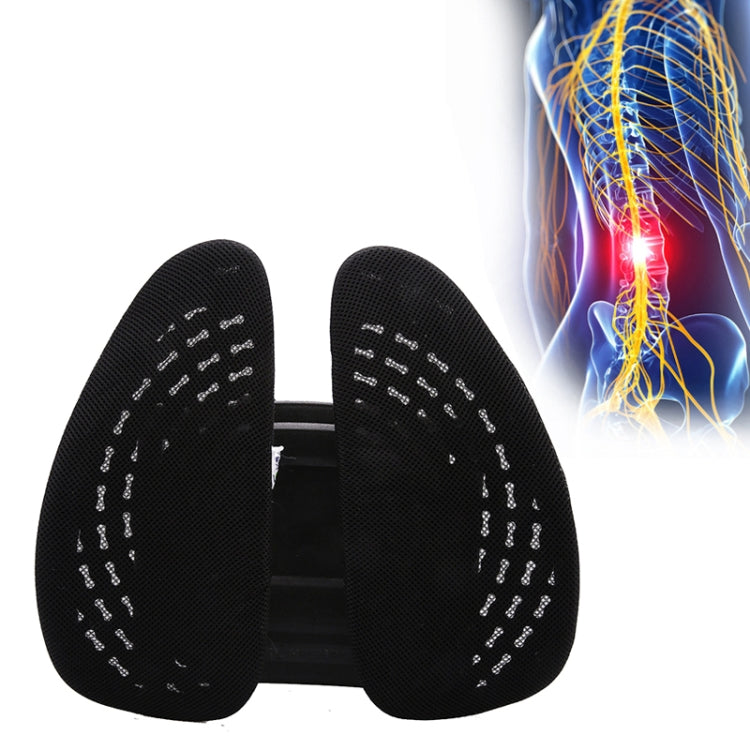 Car Lumbar Support Office Seat Belt Backrest Double Cushion Car Home Massage Lumbar Ice Silk Pillow (Black) by buy2fix