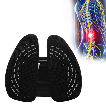 Car Lumbar Support Office Seat Belt Backrest Double Cushion Car Home Massage Lumbar Ice Silk Pillow (Black) by buy2fix