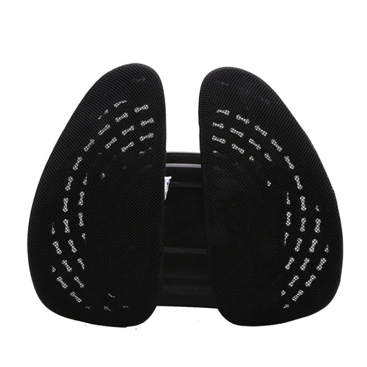 Car Lumbar Support Office Seat Belt Backrest Double Cushion Car Home Massage Lumbar Ice Silk Pillow (Black) by buy2fix