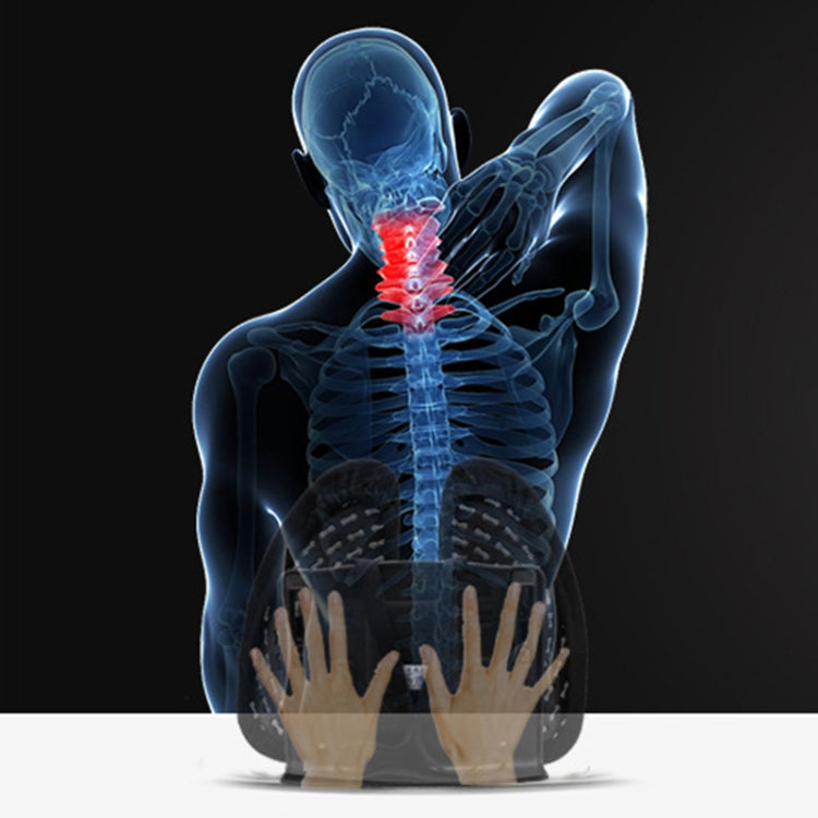 Car Lumbar Support Office Seat Belt Backrest Double Cushion Car Home Massage Lumbar Ice Silk Pillow (Black) by buy2fix