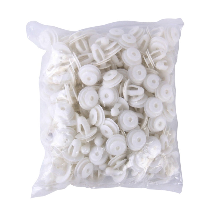 100 PCS Hole Plastic Rivets Fastener Push Clips(White) by buy2fix