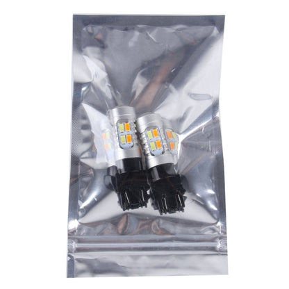 2 PCS T25/3157 10W 1000 LM 6000K White + Yellow Light Turn Signal Light with 20 SMD-5730-LED Lamps And Len. DC 12-24V - Arrow Turn Lights by buy2fix | Online Shopping UK | buy2fix