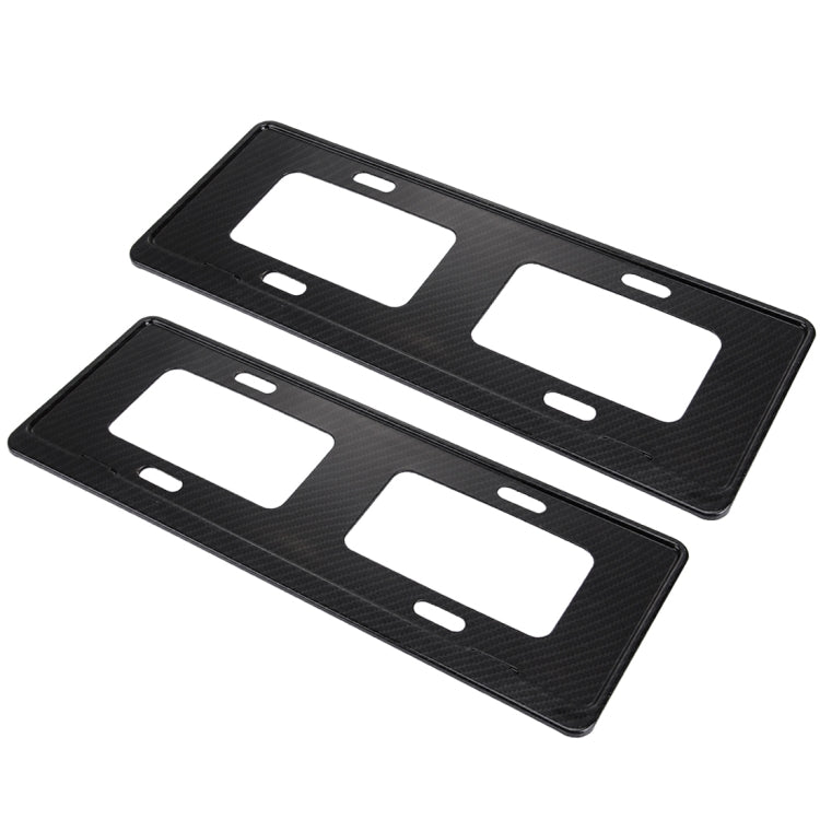 2 PCS Car License Plate Carbon Fiber Bracket Frame Holder Stand Mount(Black) by buy2fix