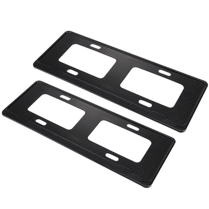 2 PCS Car License Plate Carbon Fiber Bracket Frame Holder Stand Mount(Black) by buy2fix