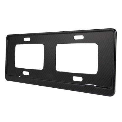 2 PCS Car License Plate Carbon Fiber Bracket Frame Holder Stand Mount(Black) by buy2fix