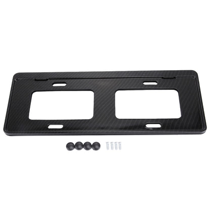 2 PCS Car License Plate Carbon Fiber Bracket Frame Holder Stand Mount(Black) by buy2fix