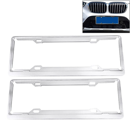 2 PCS Car License Plate Aerospace Aluminum Bracket Frame Holder Stand Mount, Size: 440mm x 140mm(Silver) by buy2fix