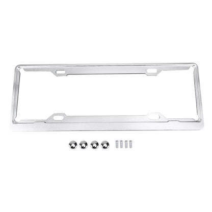 2 PCS Car License Plate Aerospace Aluminum Bracket Frame Holder Stand Mount, Size: 440mm x 140mm(Silver) by buy2fix
