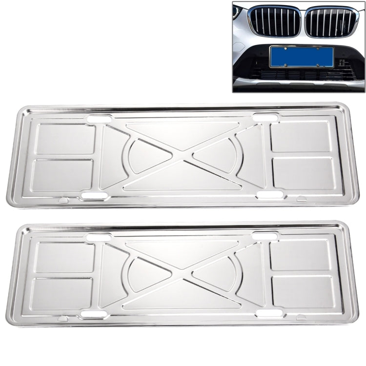 2 PCS Car License Plate Aluminium Alloy Bracket Frame Holder Stand Mount(Silver) by buy2fix