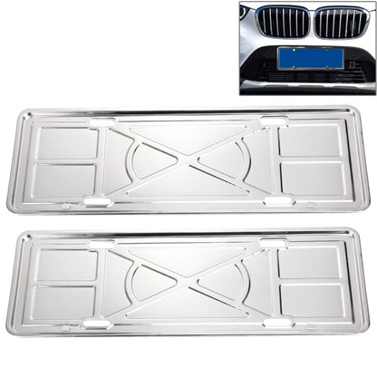 2 PCS Car License Plate Aluminium Alloy Bracket Frame Holder Stand Mount(Silver) by buy2fix