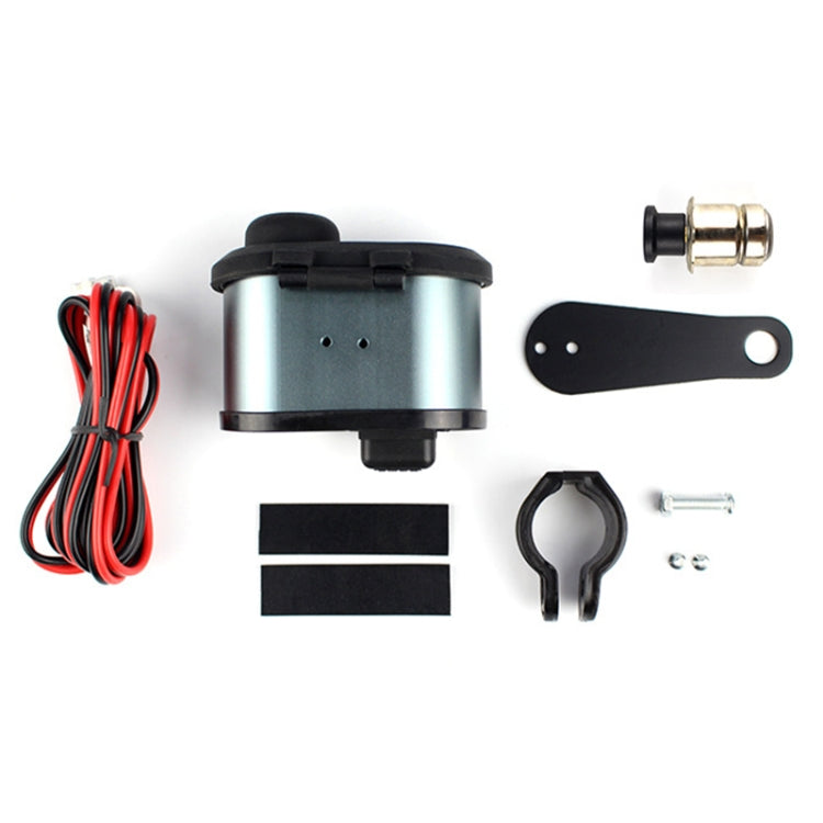 Portable Motorcycle Aluminum Alloy Dual USB Charger Cigarette Lighter (Black) - In Car by buy2fix | Online Shopping UK | buy2fix
