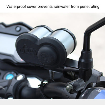 Portable Motorcycle Aluminum Alloy Dual USB Charger Cigarette Lighter (Black) - In Car by buy2fix | Online Shopping UK | buy2fix