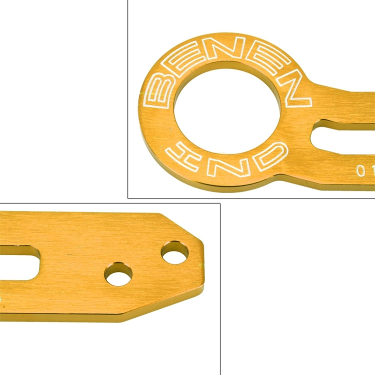 Benen Aluminum Alloy Rear Tow Towing Hook Trailer Ring for Universal Car Auto with Two Screw Holes(Gold) by buy2fix