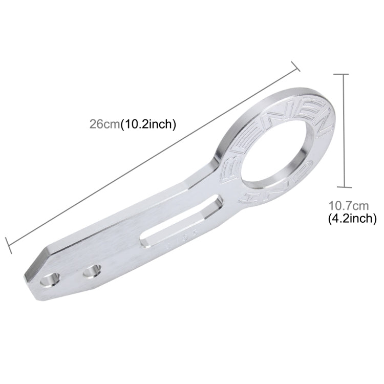 Benen Aluminum Alloy Rear Tow Towing Hook Trailer Ring for Universal Car Auto with Two Screw Holes(Silver) by buy2fix