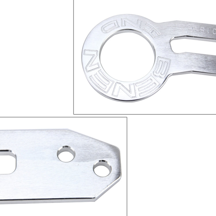 Benen Aluminum Alloy Rear Tow Towing Hook Trailer Ring for Universal Car Auto with Two Screw Holes(Silver) by buy2fix