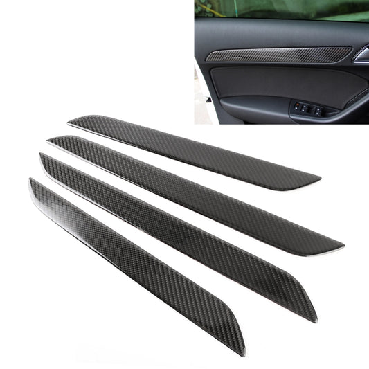 4 PCS Carbon Fibre Car Door Panel Decorative Sticker for Audi Q3 - Car Interior Mouldings by buy2fix | Online Shopping UK | buy2fix