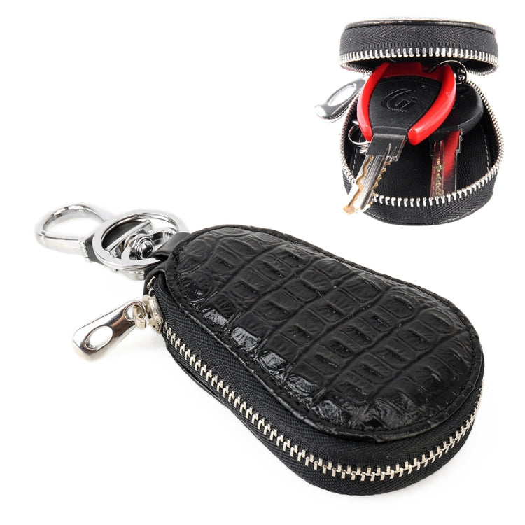 Universal Leather Crocodile Texture Waist Hanging Zipper Wallets Key Holder Bag (No Include Key)(Black) by buy2fix