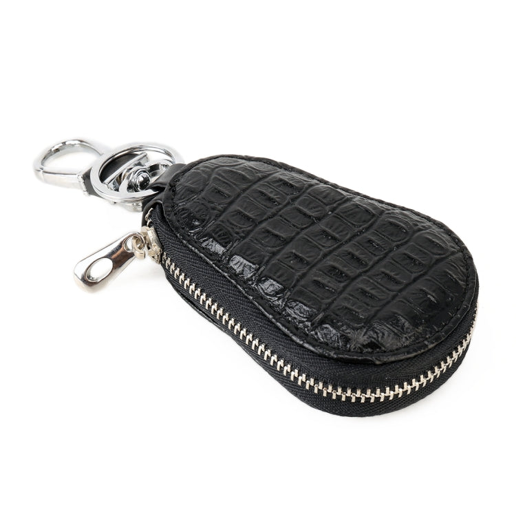 Universal Leather Crocodile Texture Waist Hanging Zipper Wallets Key Holder Bag (No Include Key)(Black) by buy2fix